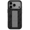 Levelo Morphix Vallo Faux Leather Gripstand Case for iPhone 17 Pro – Charcoal Storm