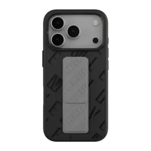 Levelo Levelo Morphix Vallo Faux Leather Gripstand Case for iPhone 17 Pro – Charcoal Storm