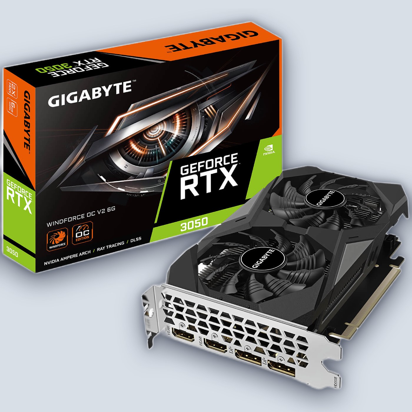 Gigabyte GeForce RTX 3050 WINDFORCE OC V2 6G GV-N3050WF2OCV2-6GD
