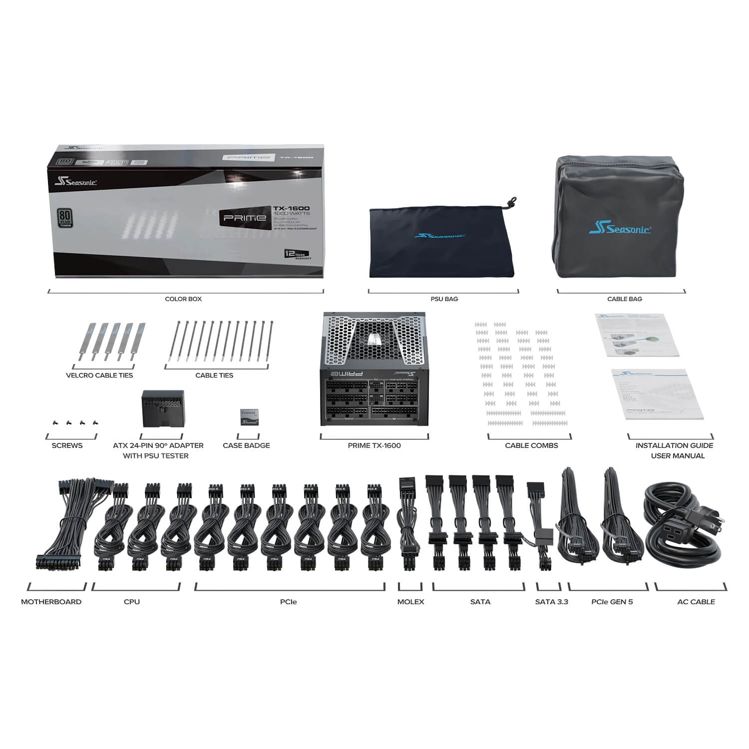 Seasonic Prime TX-1600 1600W ATX3.1 80+ Titanium Power Supply — image 3