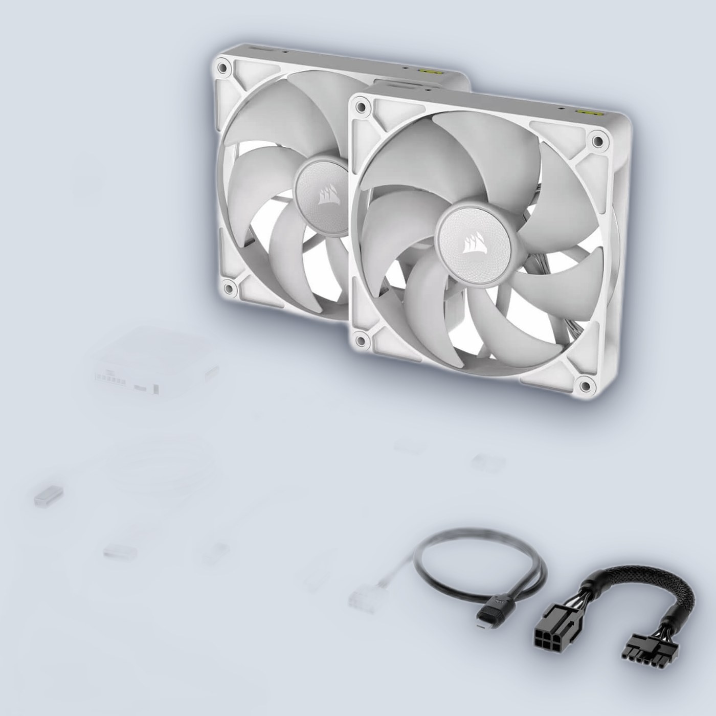 Corsair iCUE LINK RX140 RGB 140mm PWM 2xFans Start Kit White — image 3