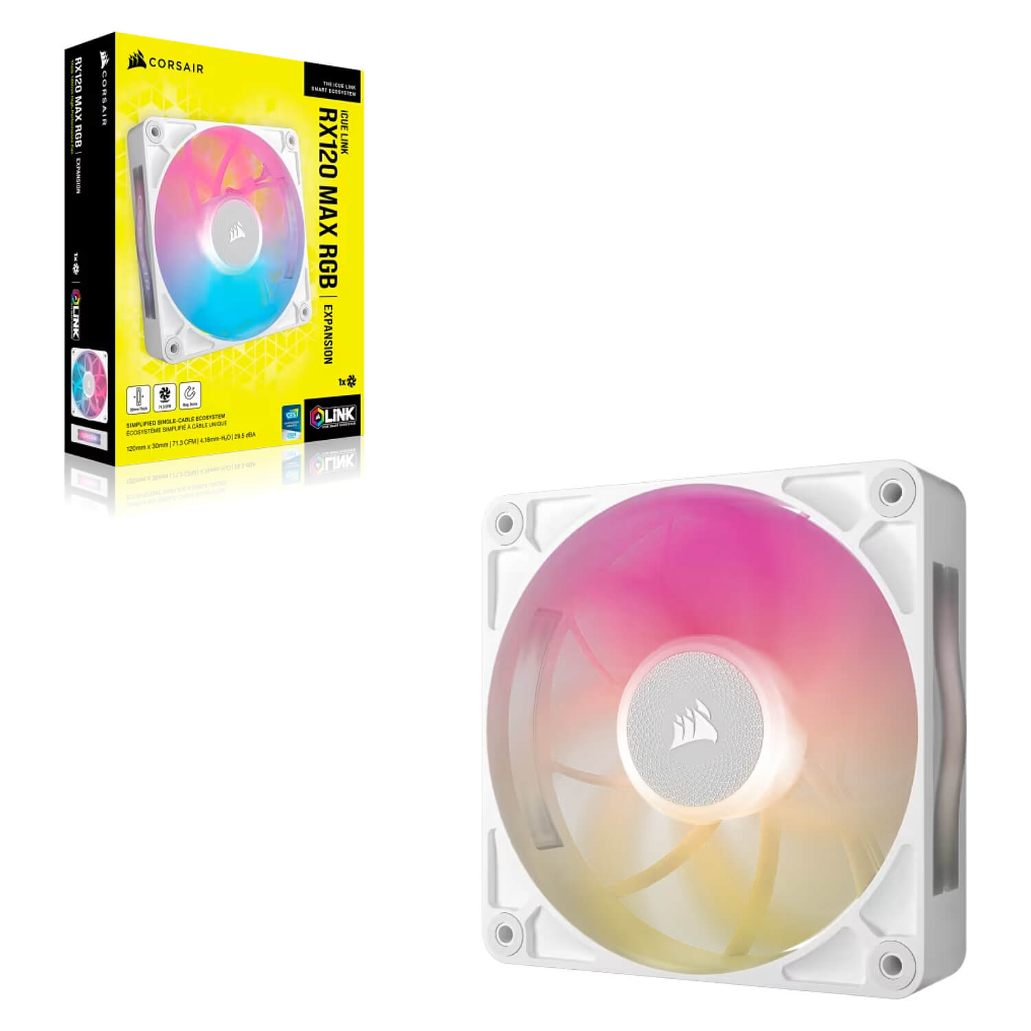 Corsair iCUE LINK RX120 MAX RGB 120mm Fan White — image 3