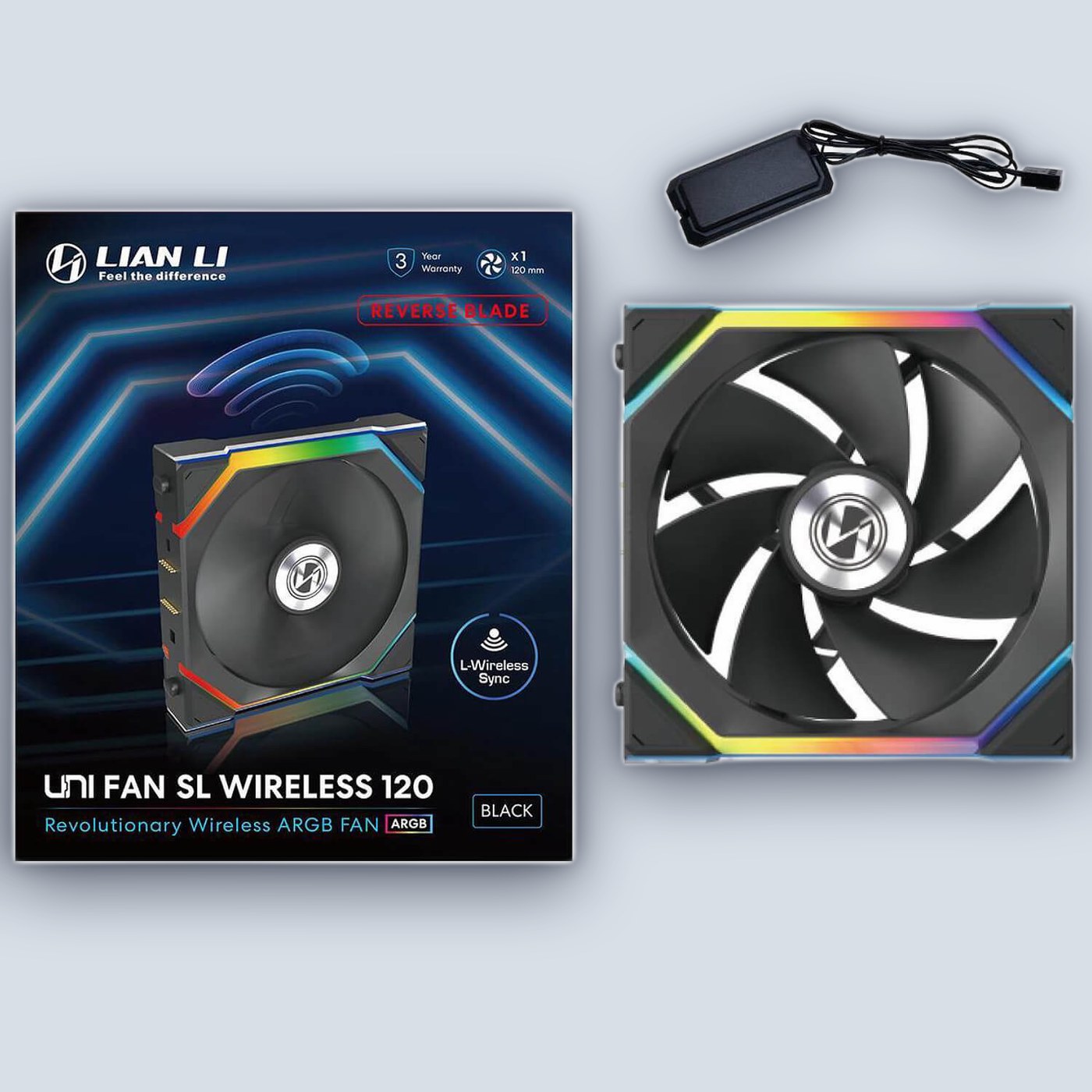 Lian-Li UNI SL Wireless 120mm Reverse Black Fan โ image 2