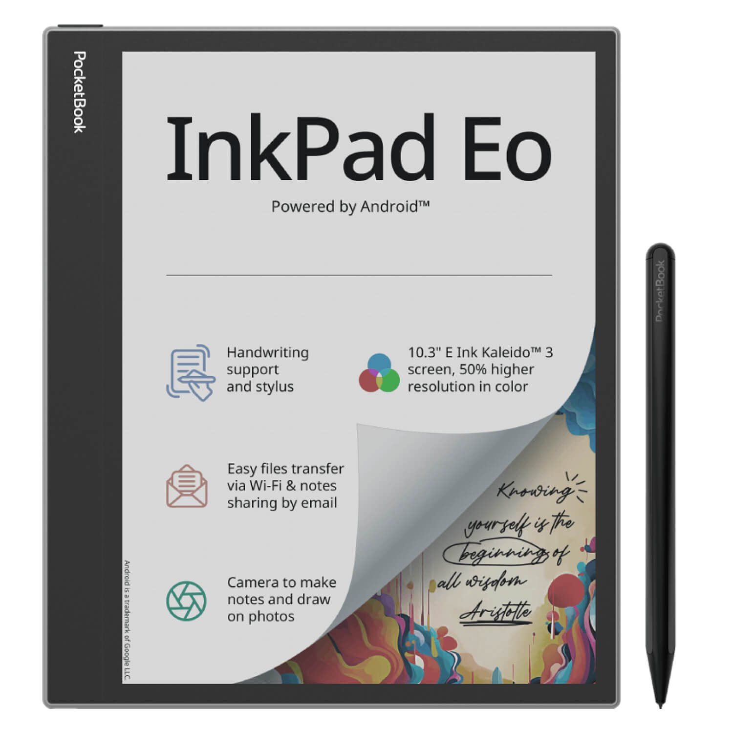 ספר אלקטרוני PocketBook 10.3″ InkPad Eo עם מסך צבעוני