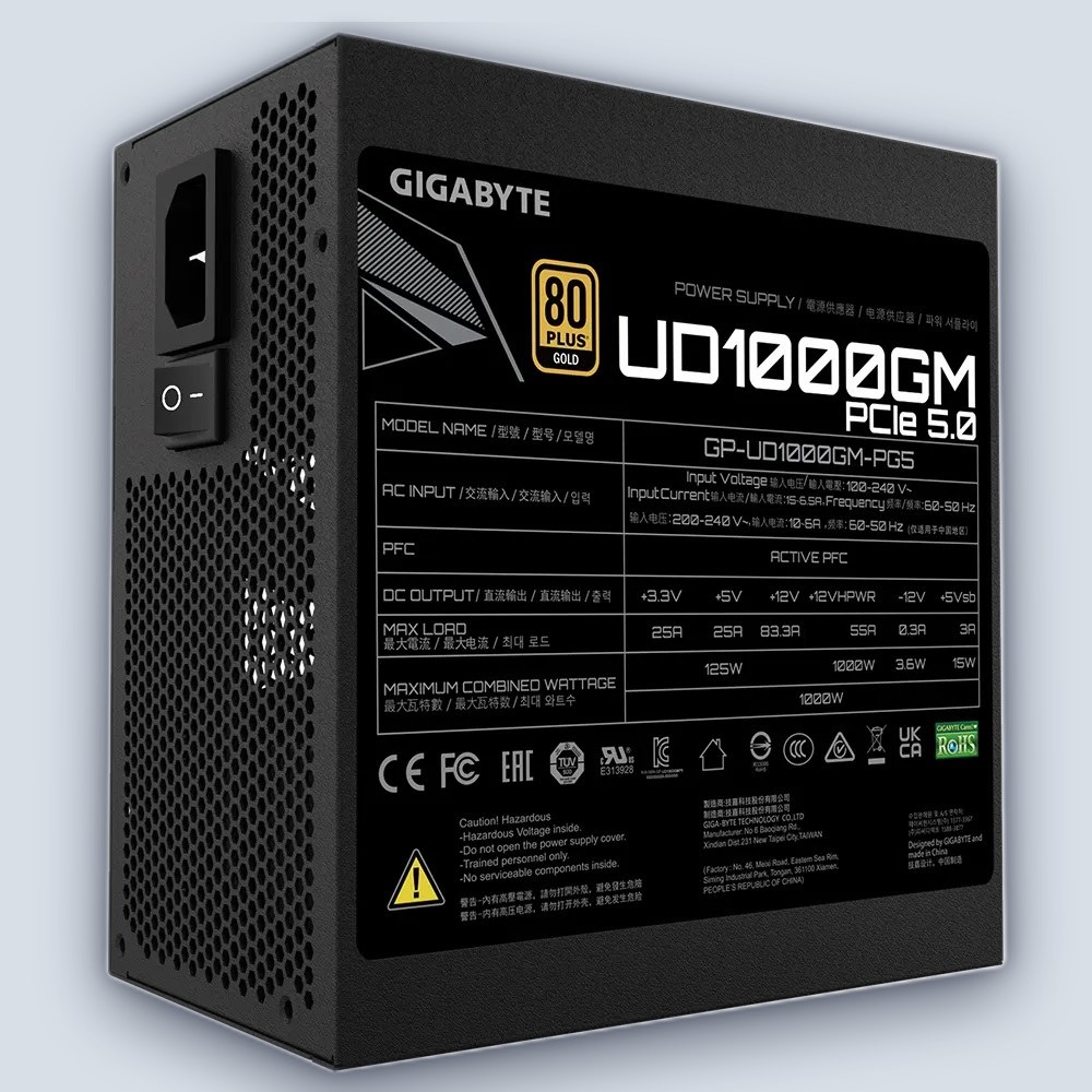 Gigabyte PSU 1000W (ATX3.0) Gold 80+ Modular — image 4