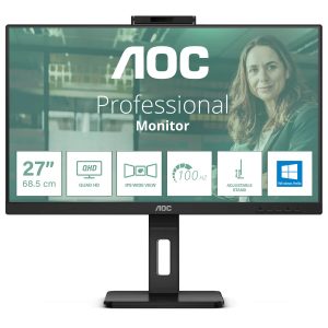 AOC 27″ IPS QHD 100Hz 4ms with Webcam Monitor