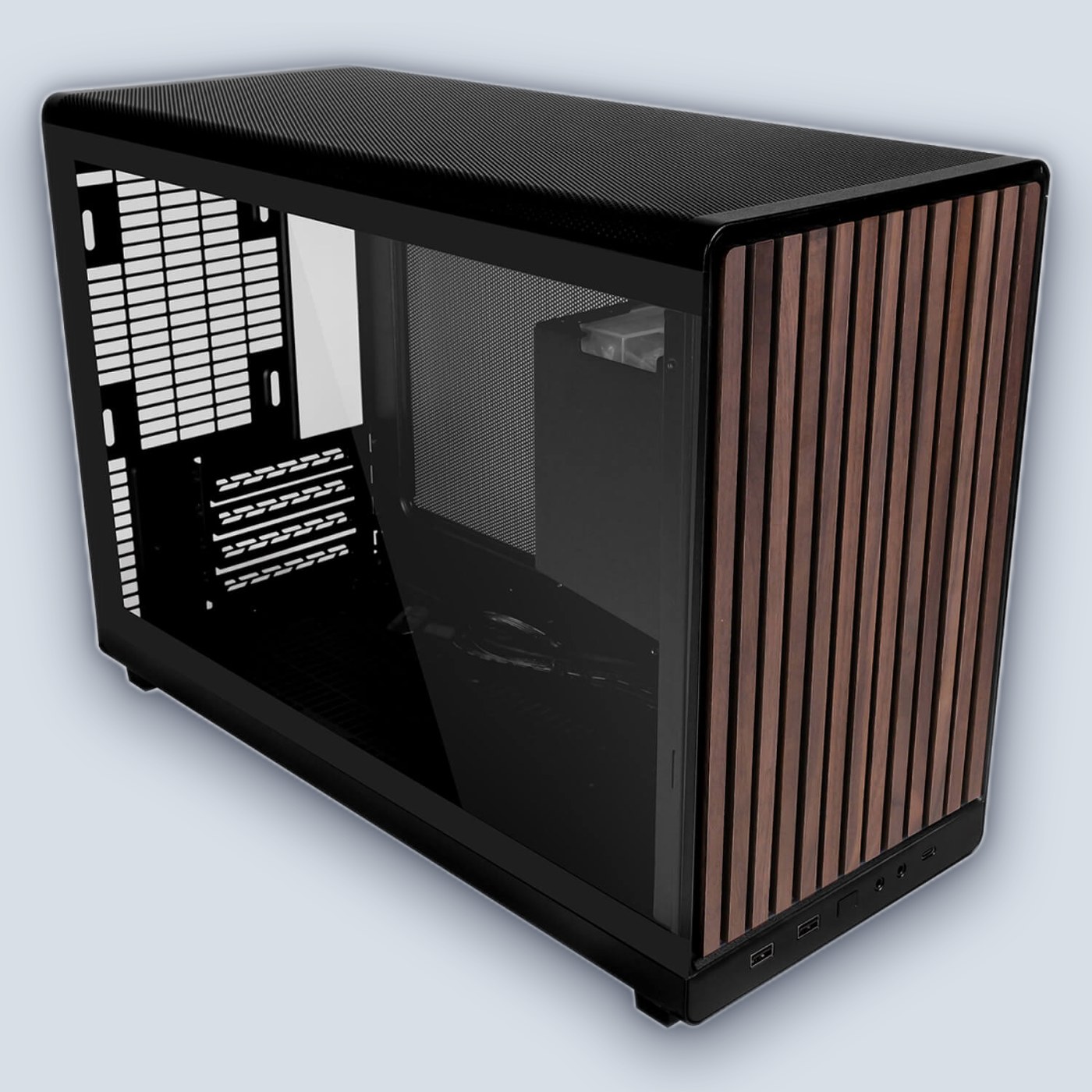 Lian-Li A3 Wood and Glass Edition Black PC Case — image 2
