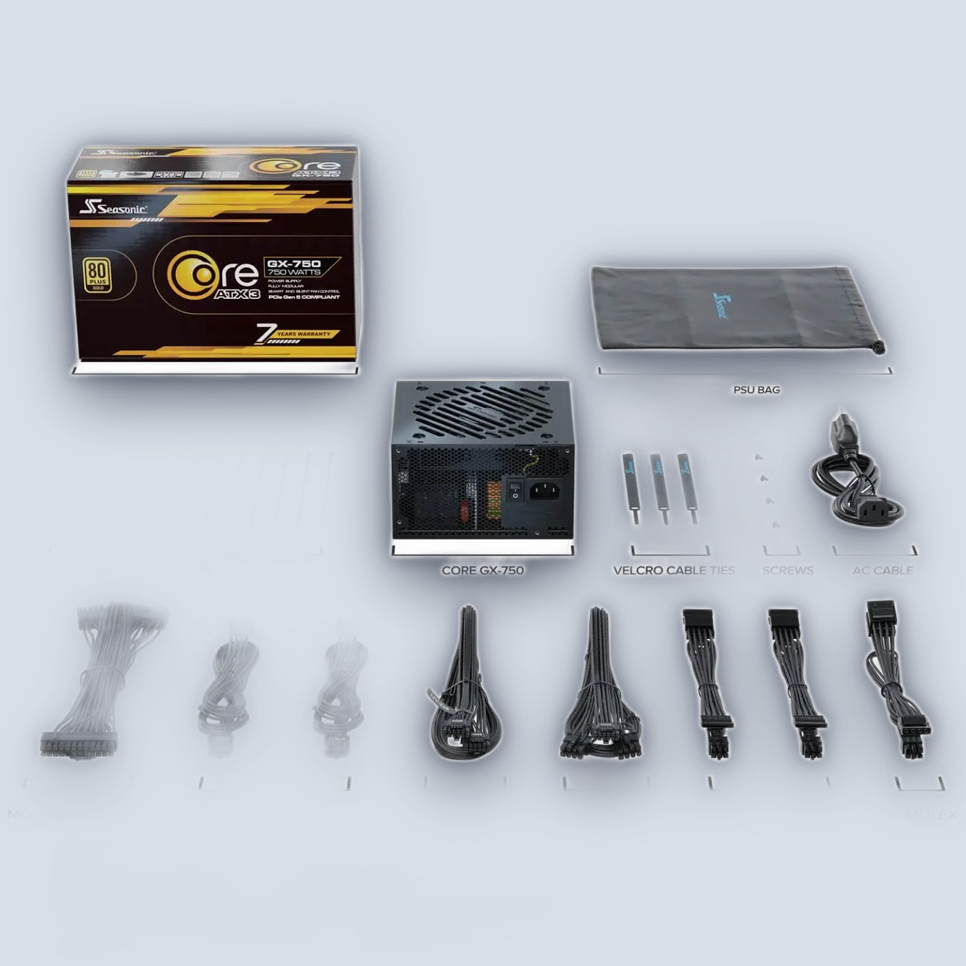 Seasonic GX-750 750W CORE (V2) GX ATX 3.1 80+ Gold Power Supply — image 4