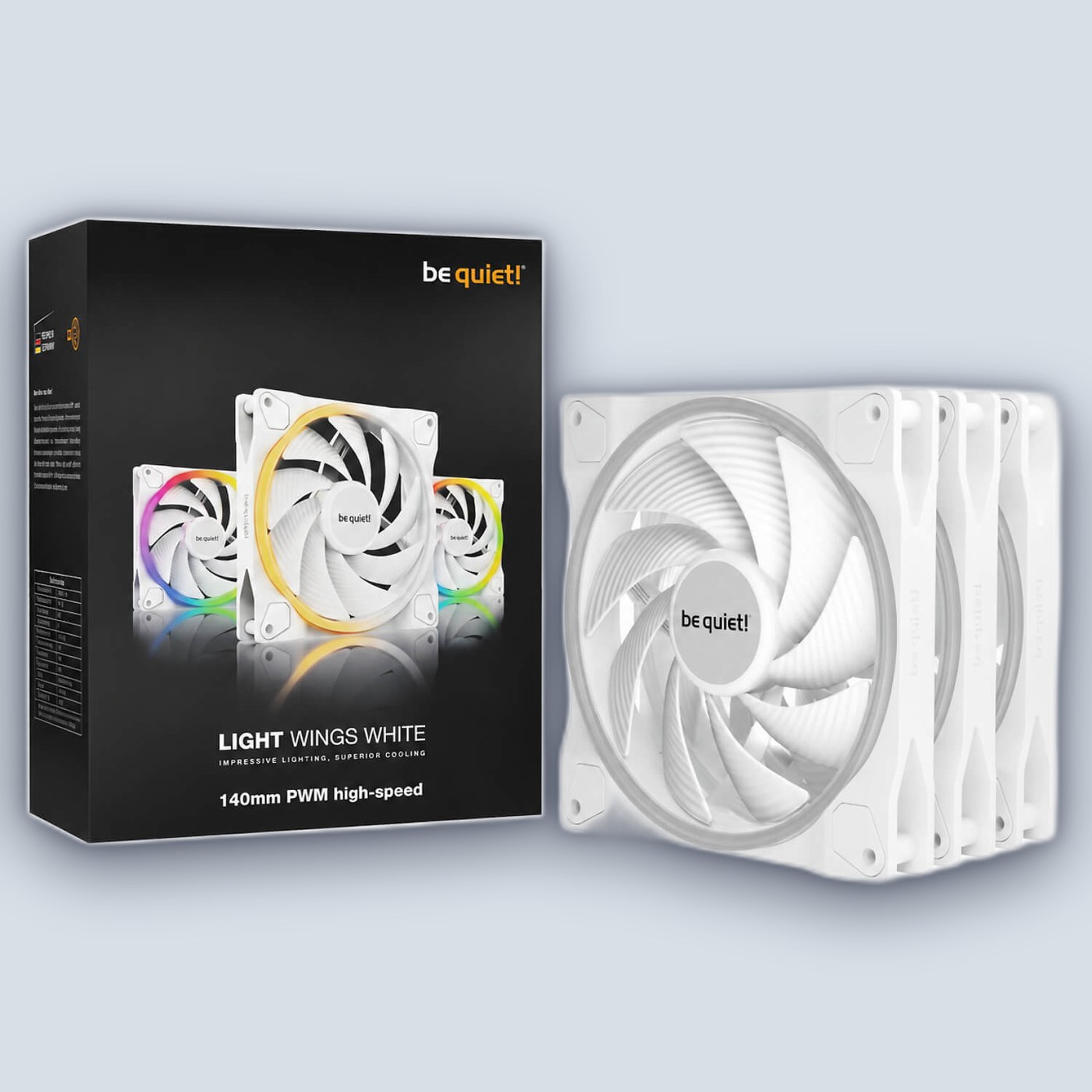 be quiet! Light Wings White 140mm PWM High-Apeed Triple-Pack — image 5