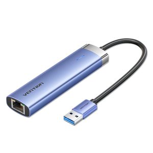 Vention USB-A to 3xUSB-A LAN 1Gbps USB-C HUB