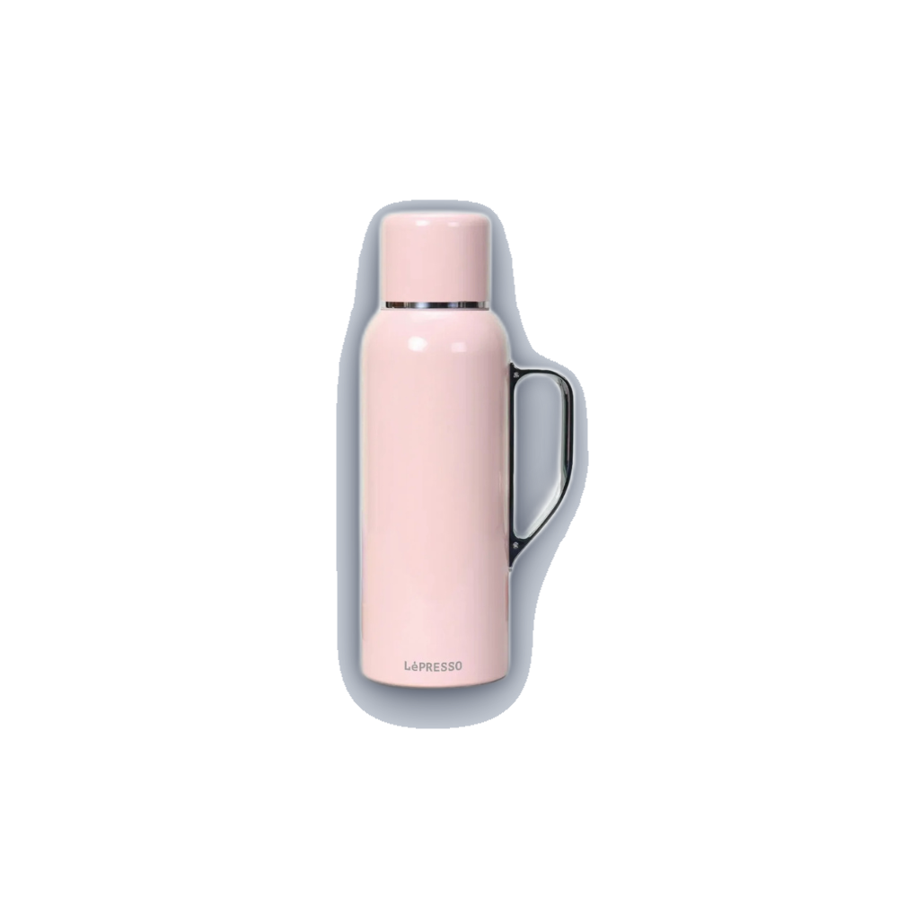 LePresso ThermoSense Stainless Steel Insulated Bottle With Temperature Gauge – Pink