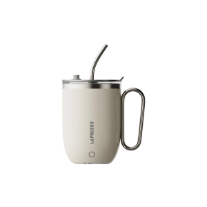 LePresso LePresso Sip Spin Auto Stirring 420ml Mug – White
