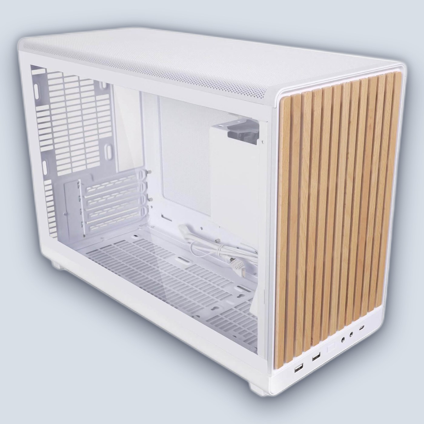 Lian-Li A3 Wood and Glass Edition White PC Case — image 2