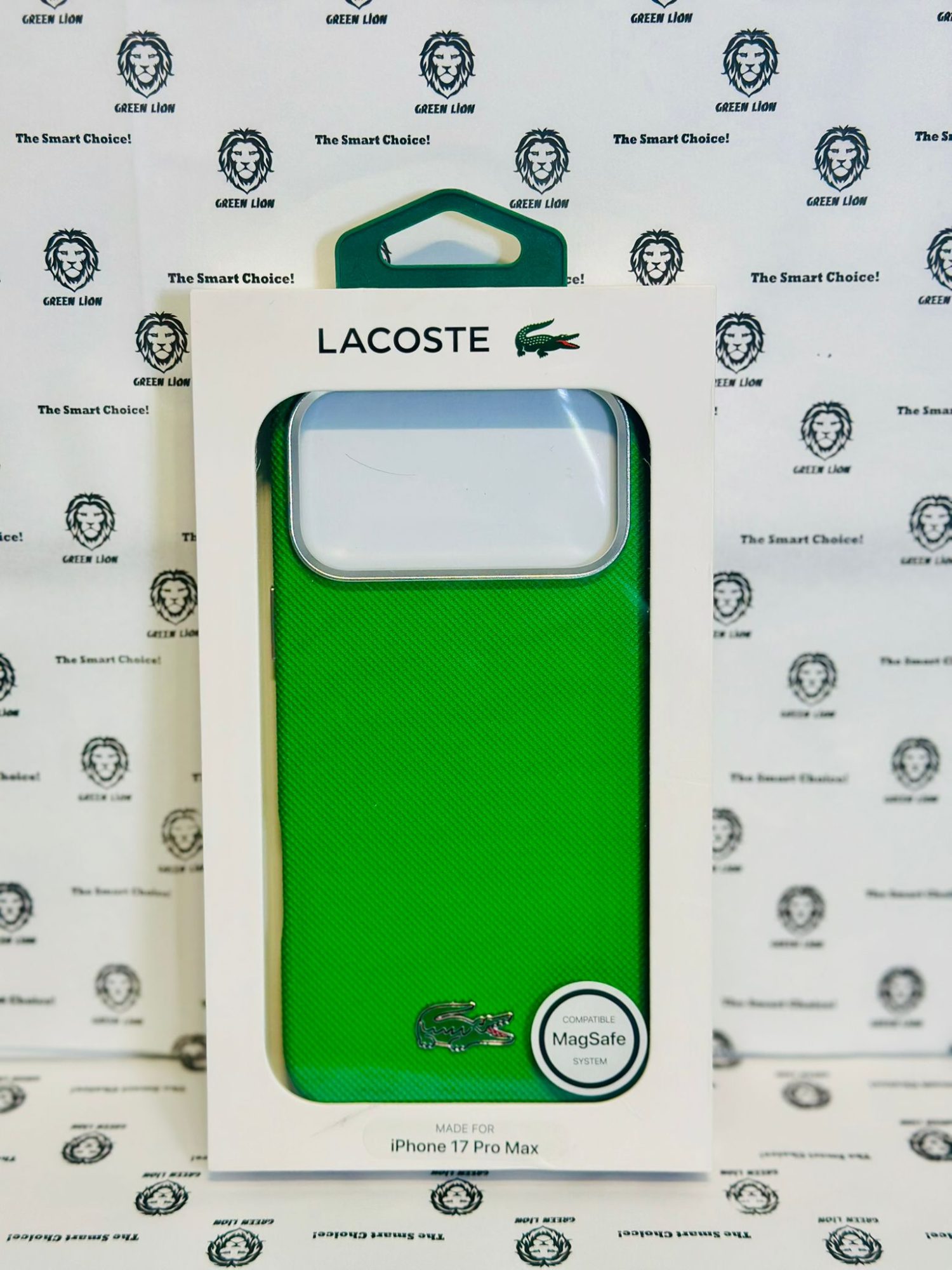 Lacoste Lacoste MagSafe Full Wrapped Leather Case – iPhone 17 Pro Max – Estragon Green