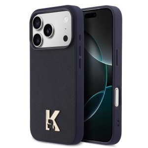 Karl Lagerfeld Karl Lagerfeld MagSafe PU Leather Metal K & Karl Logo – iPhone 17 Pro – Navy