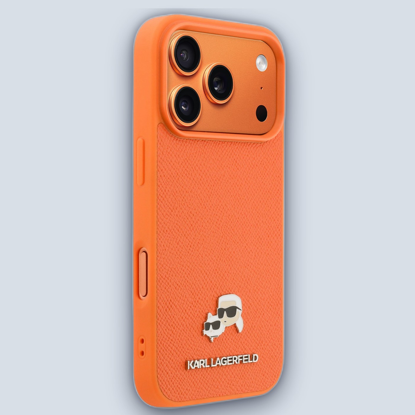 Karl Lagerfeld Karl Lagerfeld MagSafe Saffiano Case Karl & Choupette – iPhone 17 Pro – Orange