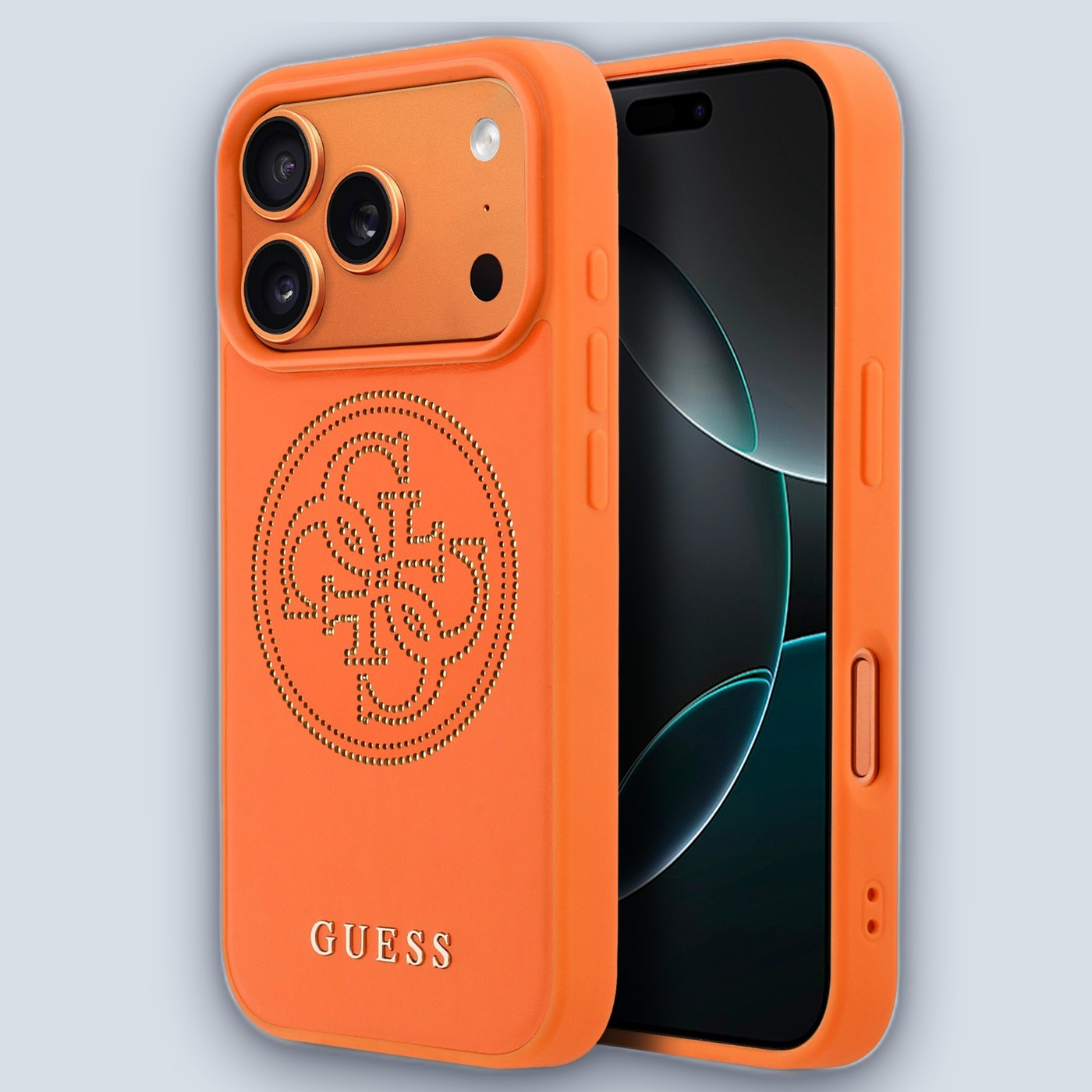 Guess Guess MagSafe PU Leather Case 4G Perforated Logo – iPhone 17 Pro Max – Orange