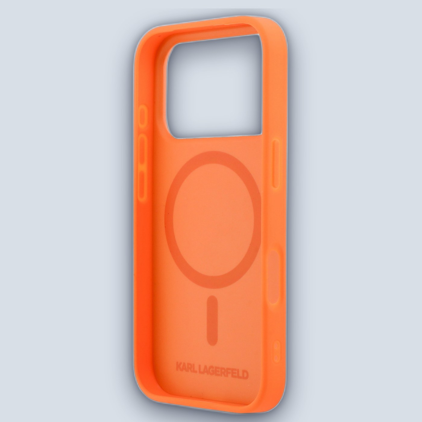 Karl Lagerfeld Karl Lagerfeld MagSafe PU Leather Metal K & Karl Logo – iPhone 17 Pro – Orange