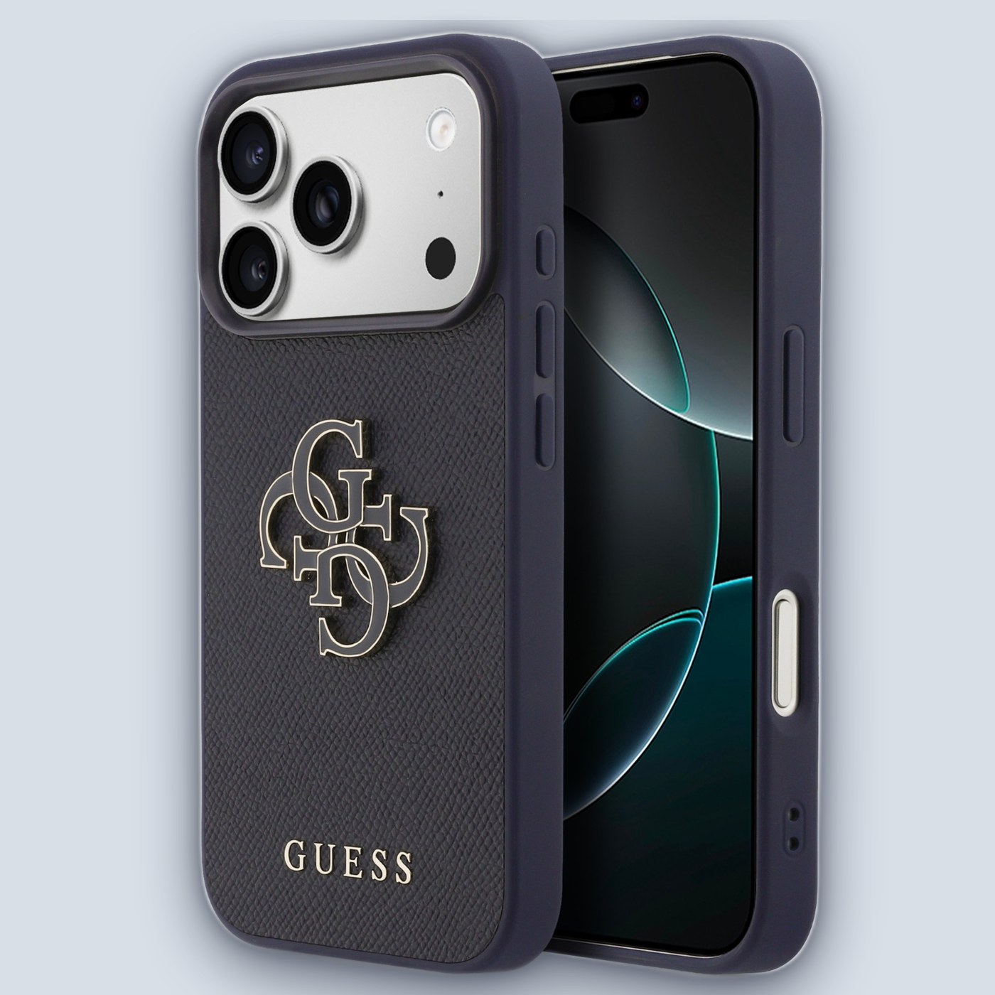 Guess Guess MagSafe Saffiano Leather 4G Resin Logo – iPhone 17 Pro Max – Navy