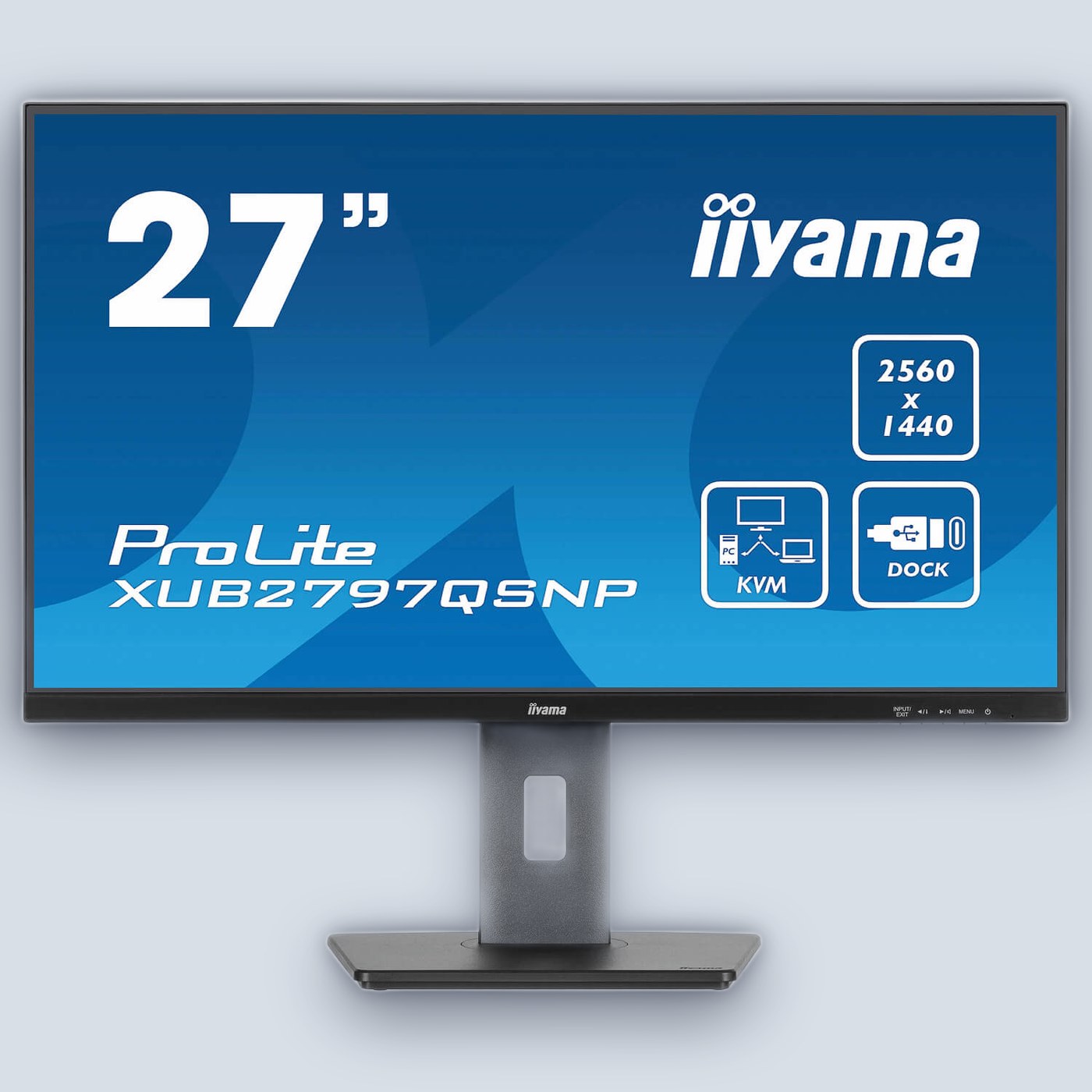 IIYAMA 27″ ProLite WQHD 100Hz 1ms USB-C/96W/KVM/Lan IPS Monitor