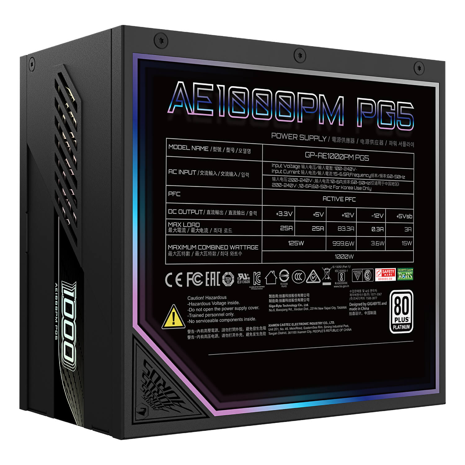 Gigabyte ELITE P1000W 1000W PCIe 5.0 80+ Platinum Modular Power Supply โ image 4