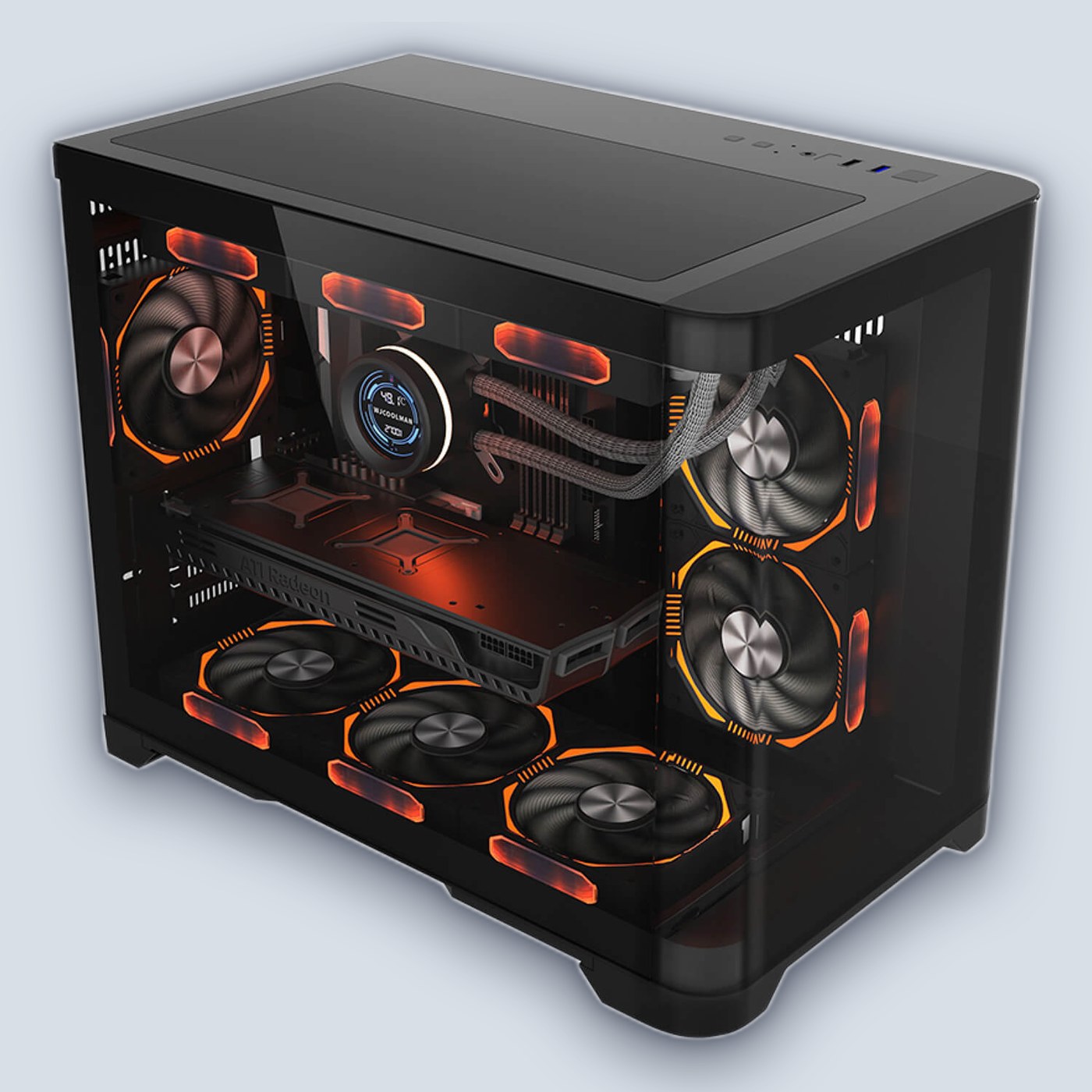 1StPlayer UV6 3xARGB Fans Black Case — image 2