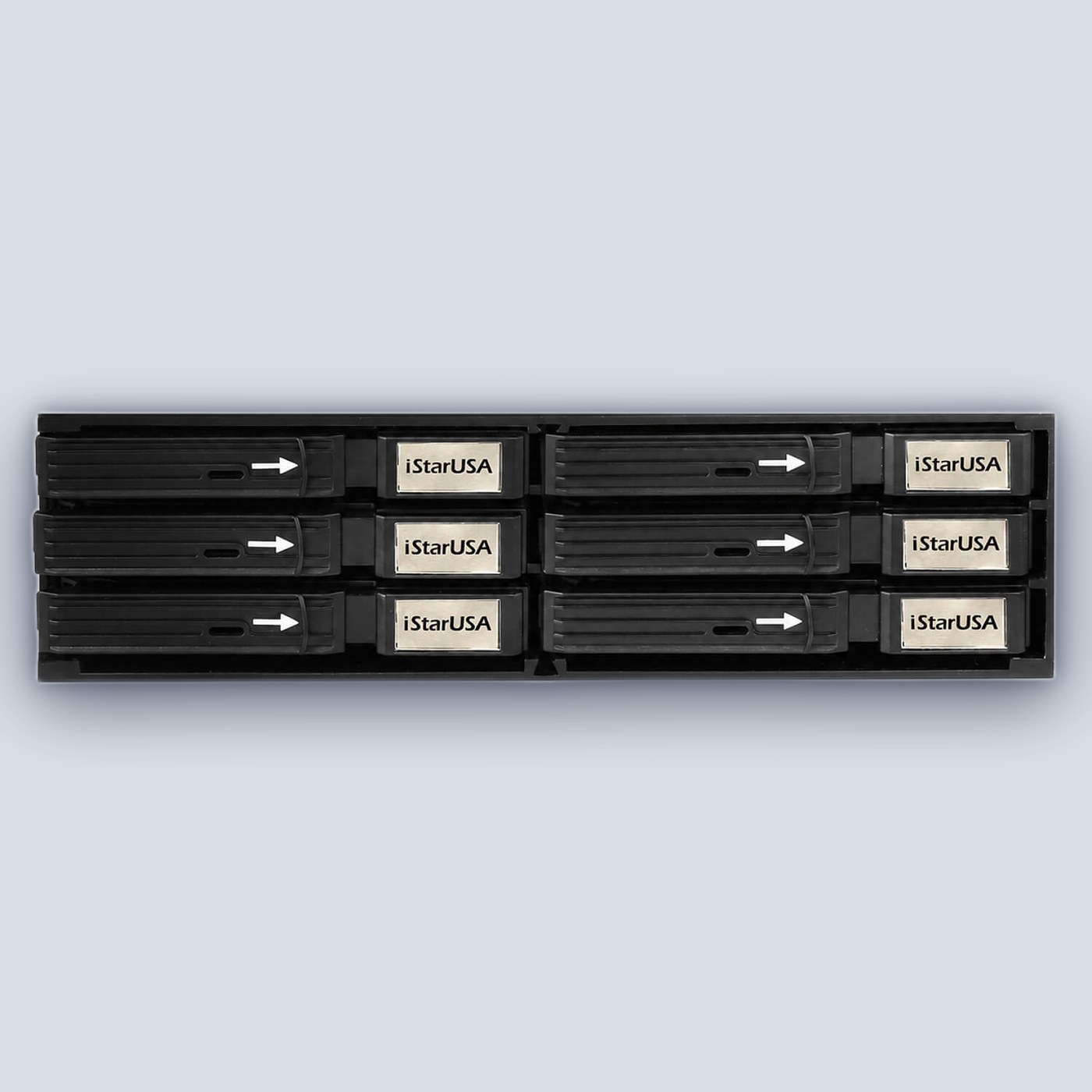 iStarUSA 5.25" to 6x2.5" SATA SAS 6 Gbps HDD SSD Hot-swap Rack — image 2