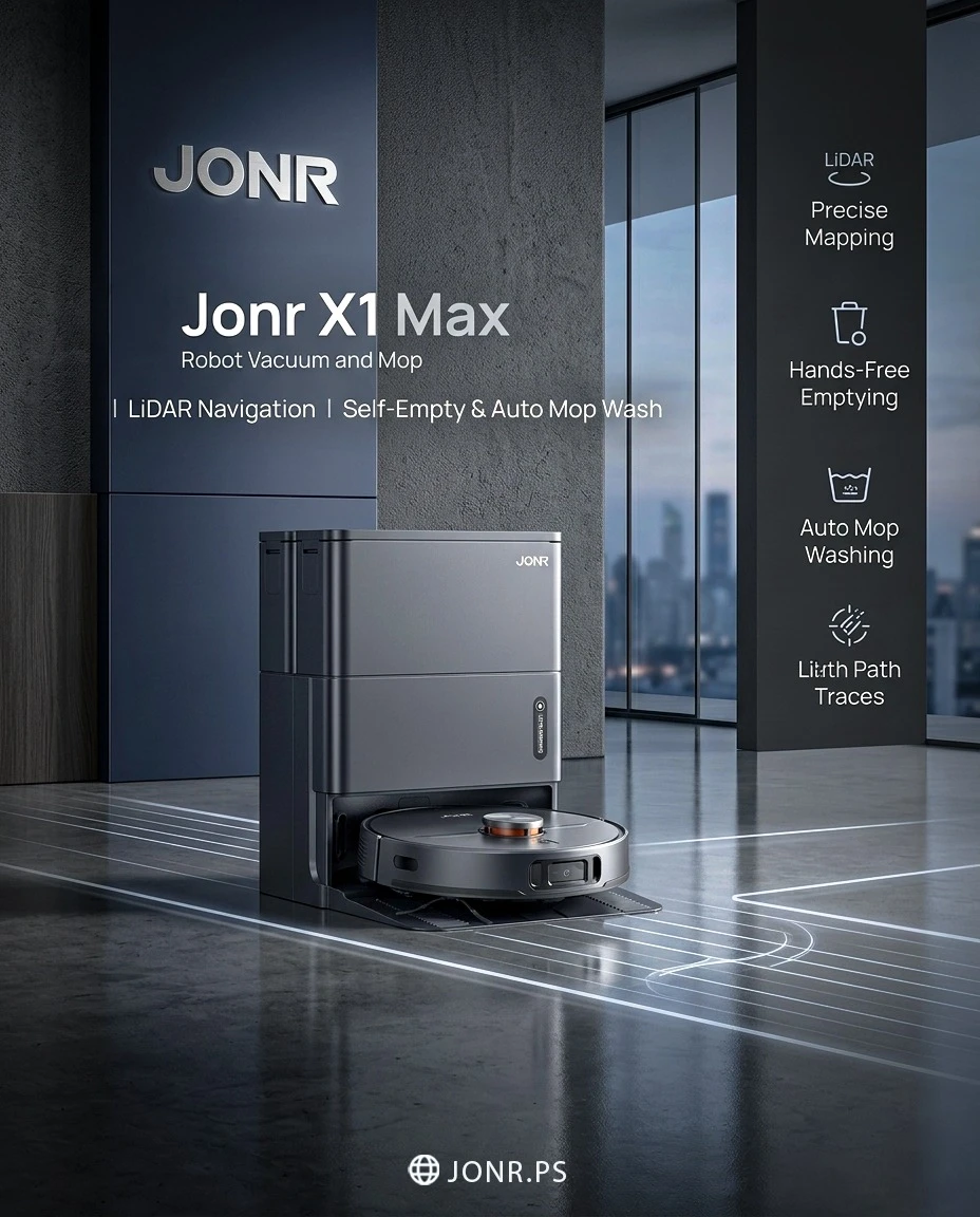 Jonr X1 Max Robot Vacuum and Mop – Black
