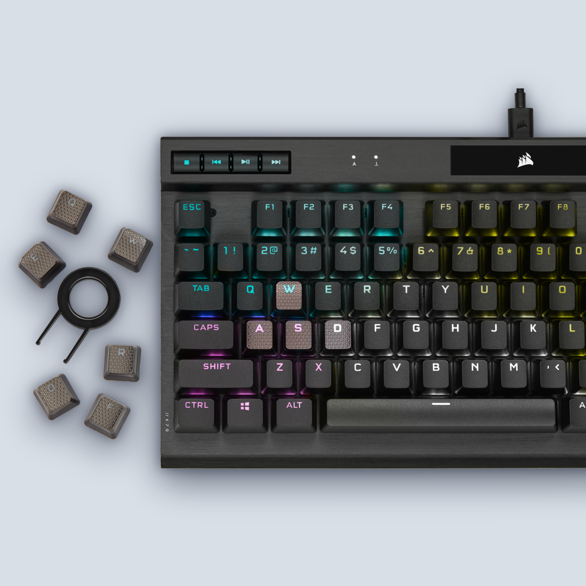 Corsair K70 RGB TKL Cherry MX Red Hebrew/English Mechanical Gaming Keyboard — image 5