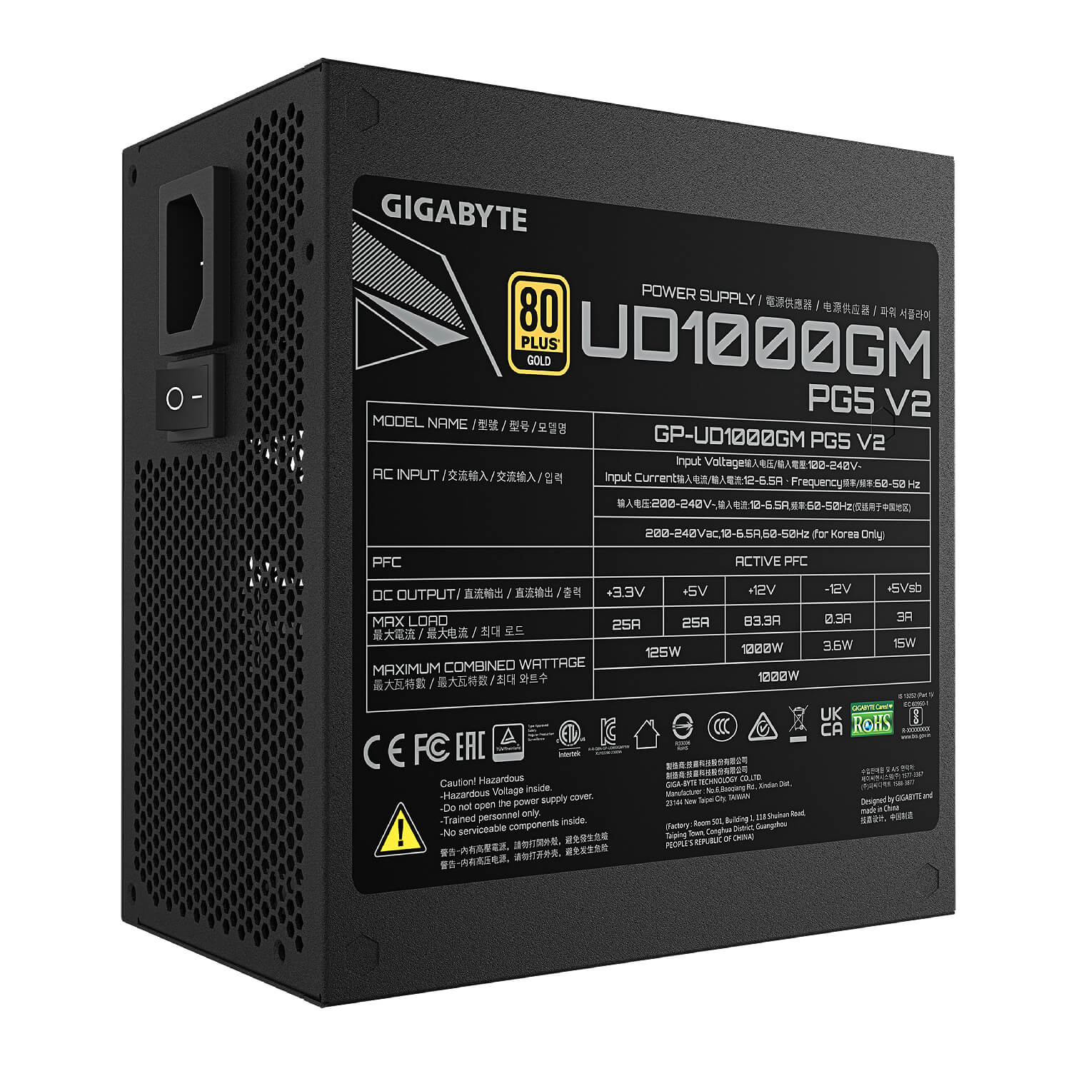 Gigabyte UD1000GM PG5 V2 1000W Gold 80+ PCIe 5.1 Power Supply — image 3