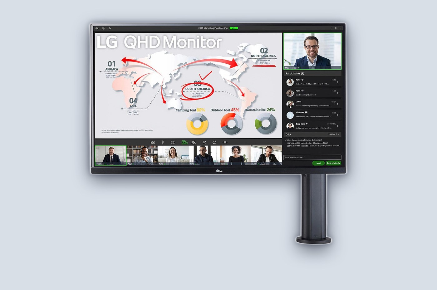 LG 32" Ergo IPS QHD 75Hz 5ms Monitor — image 3