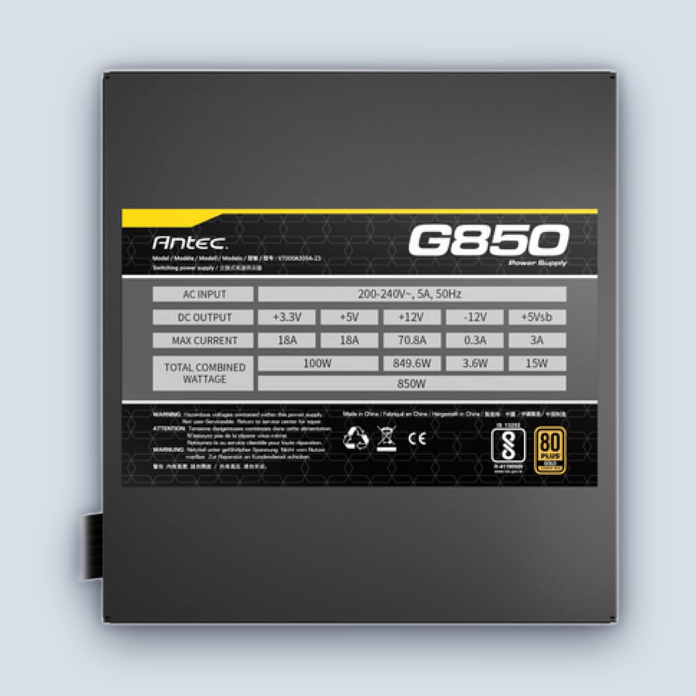 Antec PSU Atom G850 850W 80+ Gold Semi-Modular Power Supply — image 3