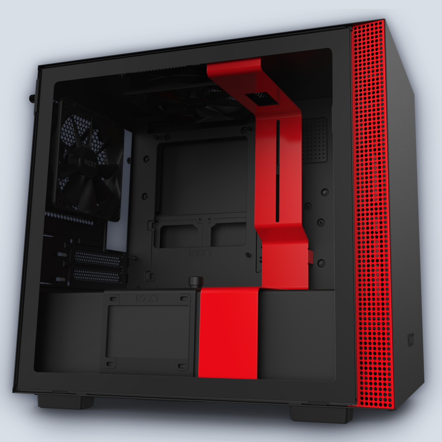 NZXT H210i Matte Black/Red PC Case — image 2