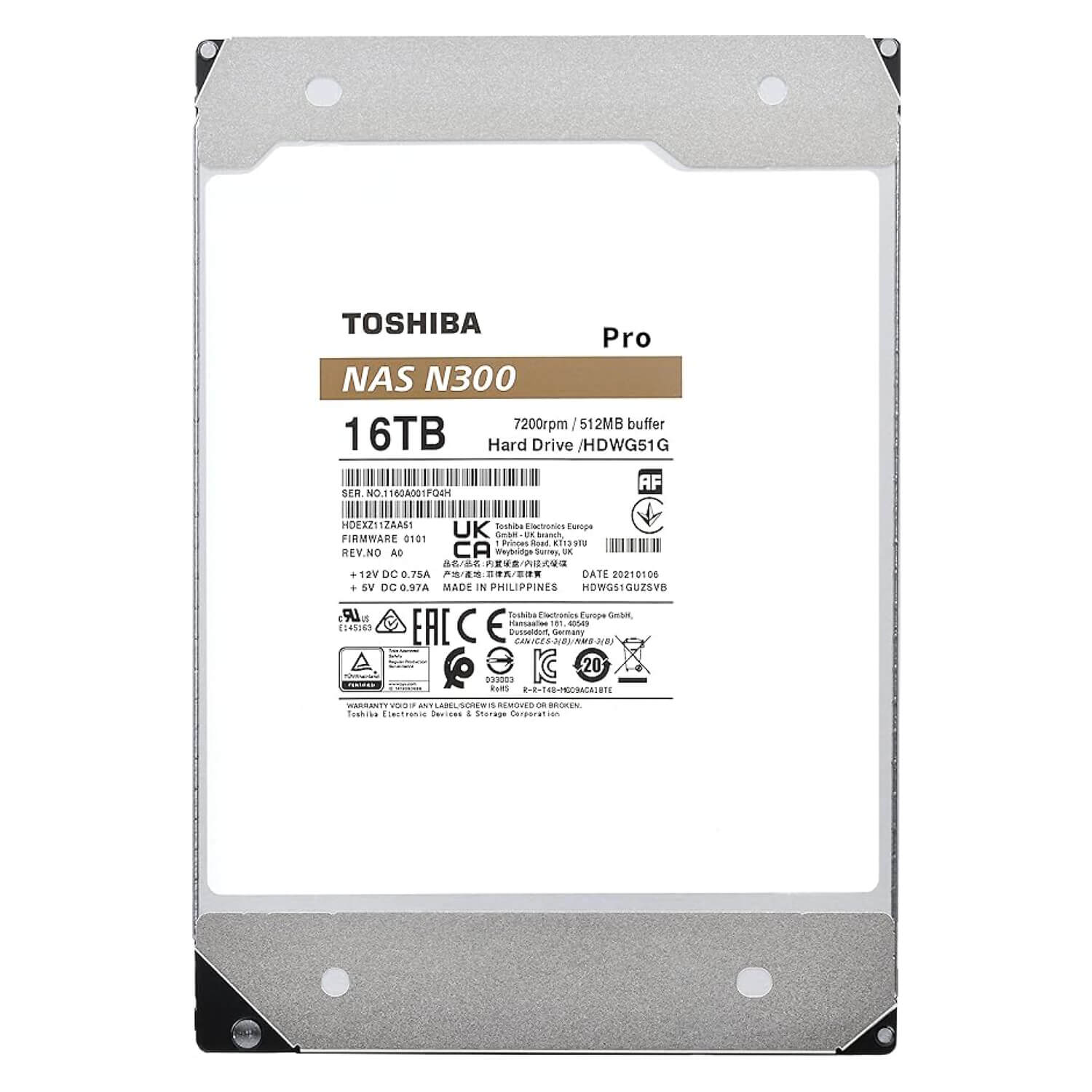 Toshiba N300 PRO 16TB 512MB 7200 SATA3 3.5" HDD - Image 3