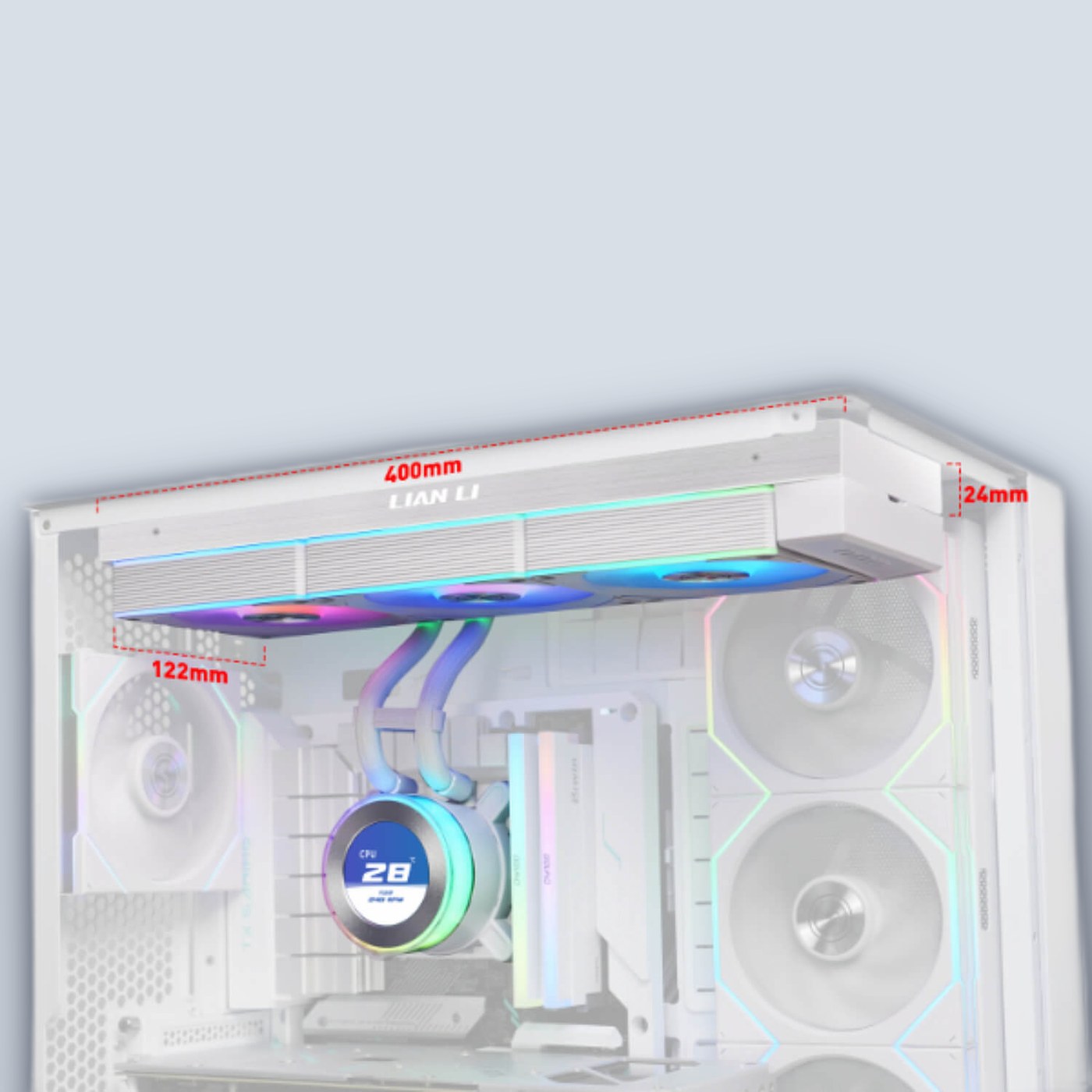 Lian-Li HydroShift II LCD-C 360R White CPU Liquid Cooler โ image 3