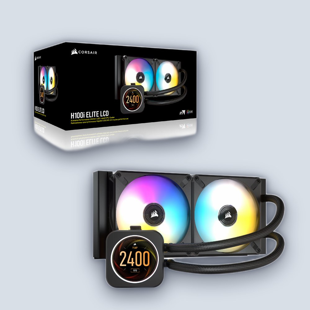 Corsair iCUE H100i ELITE LCD Display Liquid CPU Cooler — image 2