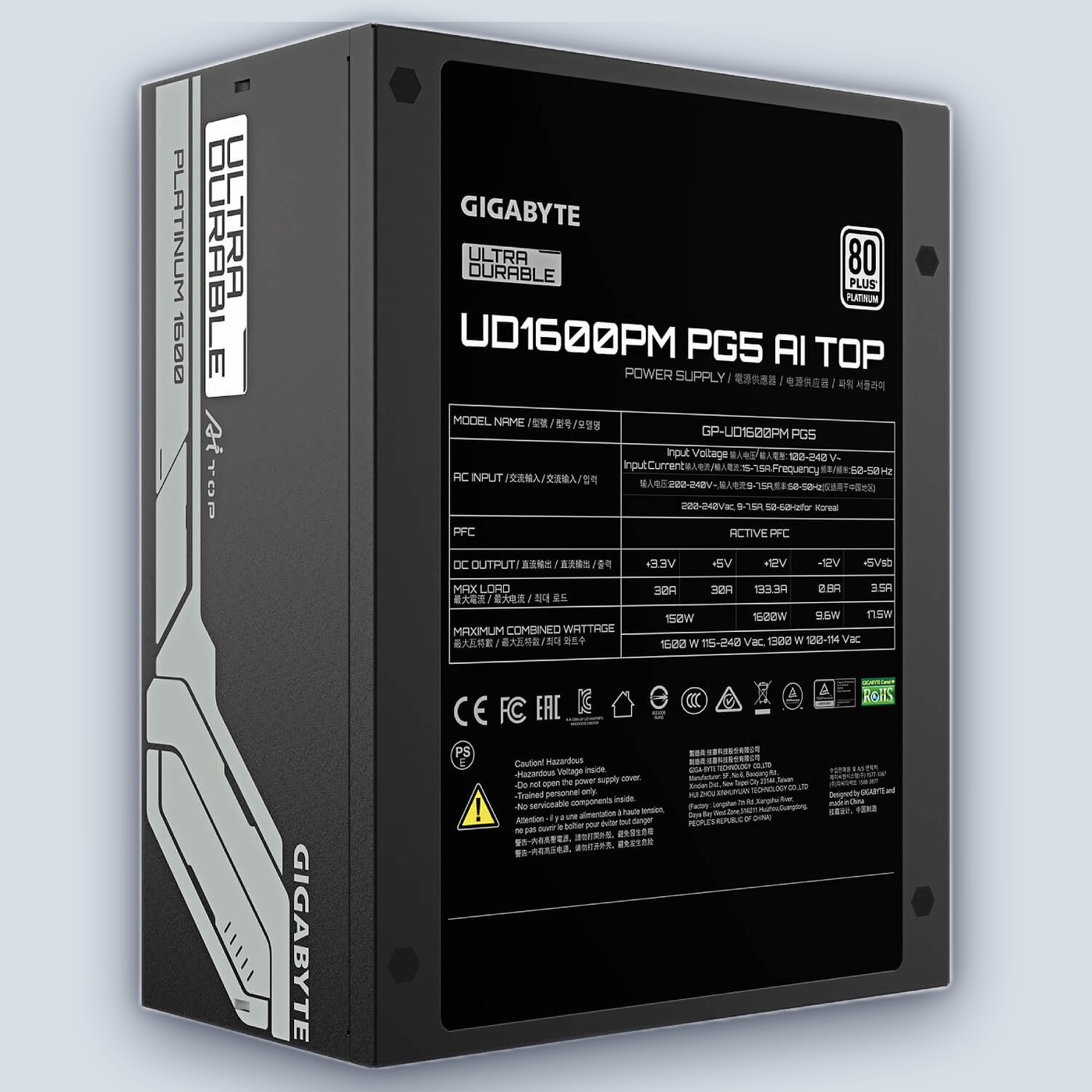 Gigabyte UD1600PM PG5 AI TOP 1600W PCIe 5.0 80+ Platinum Modular Power Supply — image 3