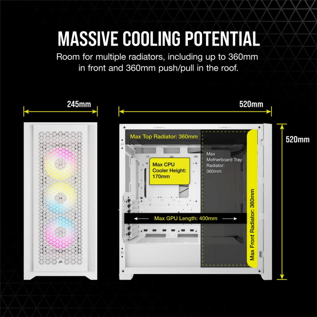 Corsair iCUE 5000D RGB Airflow White PC Case โ image 5