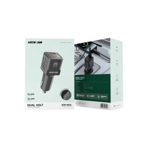 Green Lion Dual Volt Car Charger 60W C to L 1m Cable – Gray