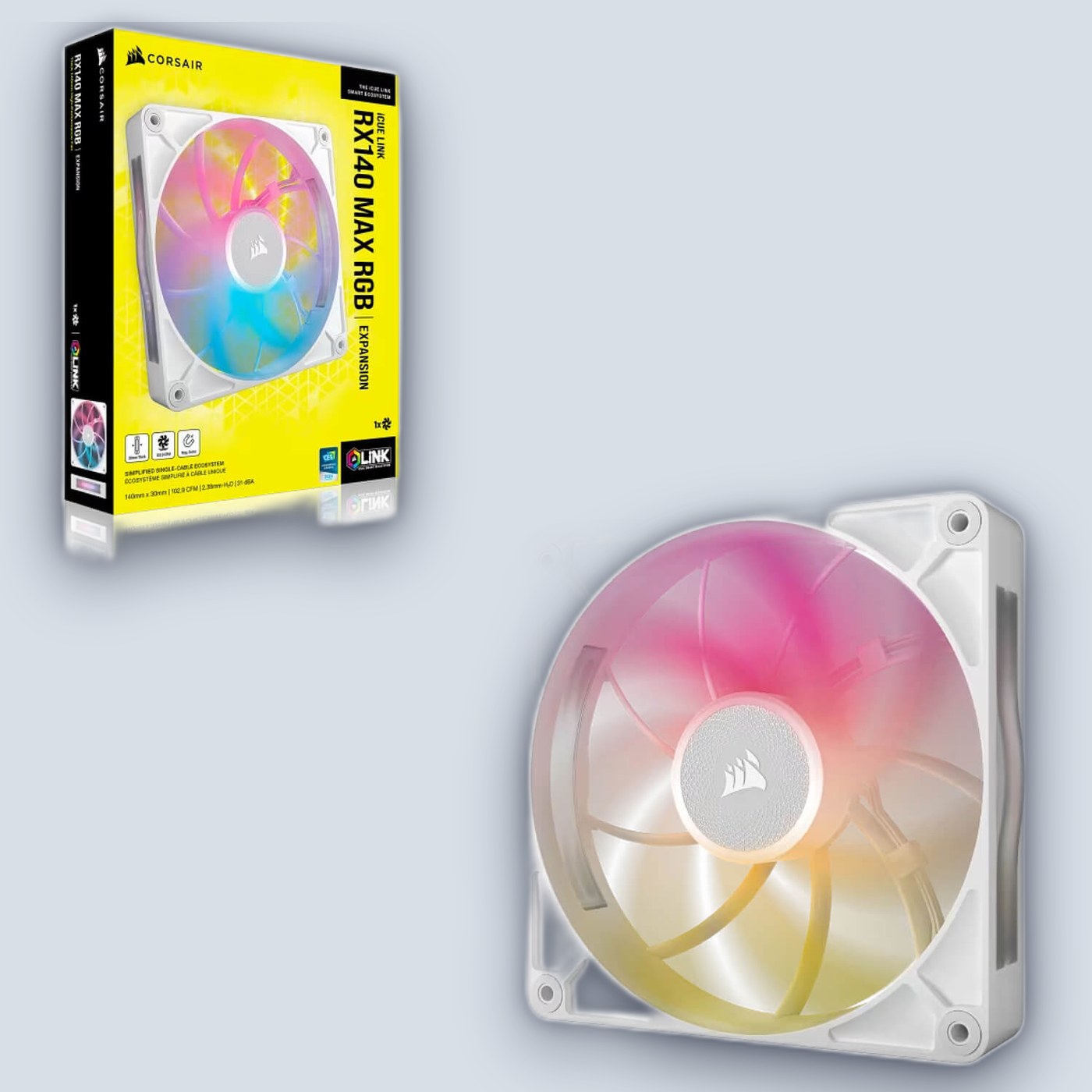 Corsair iCUE LINK RX140 MAX RGB 140mm Fan White — image 3