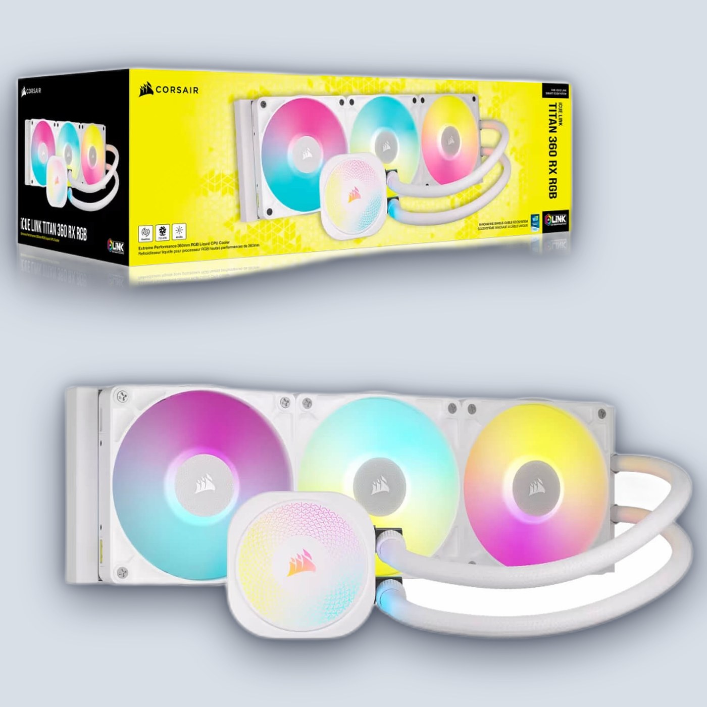 Corsair iCUE LINK TITAN 360 RX RGB AIO White CPU Liquid Cooler — image 2