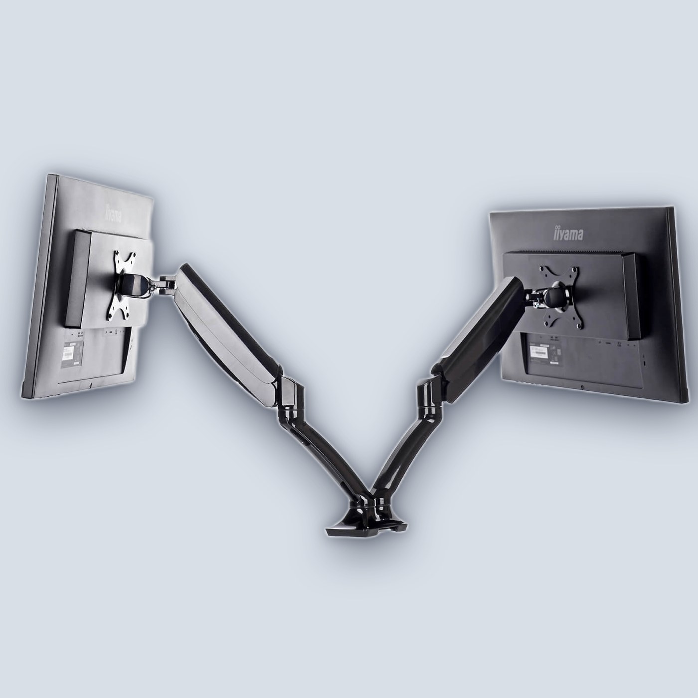 IIYAMA Dual Gas Spring Monitor Arm Desk Clamp/Grommet — image 2