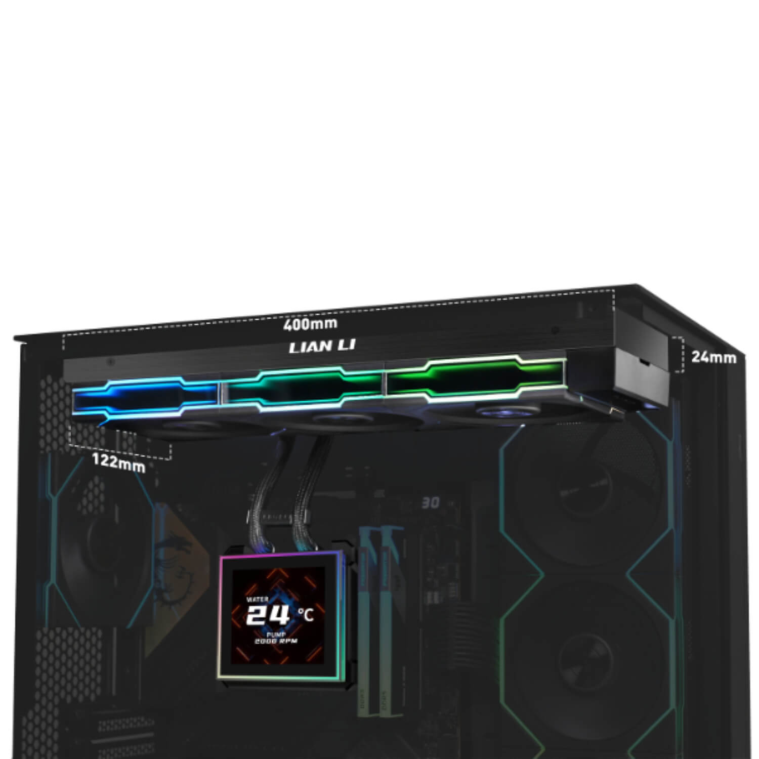 Lian-Li HydroShift II LCD-S 360TL Black CPU Liquid Cooler โ image 3