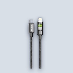 Green Lion Green Lion LED Braided Cable USB-C TO Lightning – Black