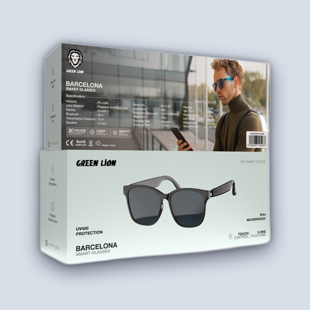 Green Lion Green Lion Barcelona Smart Glasses – Black