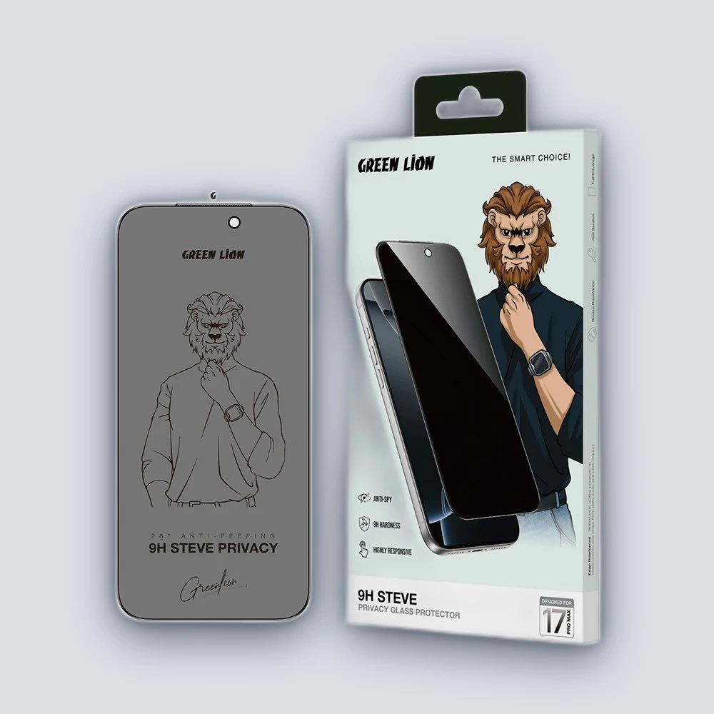 Green Lion Green Lion 9H Steve Privacy Glass Protector For Iphone 17 & 16 Pro