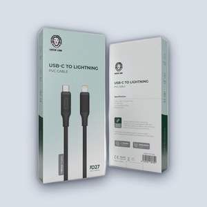 Green Lion USB-C to Lightning PVC Cable 1M PD 27W – Black