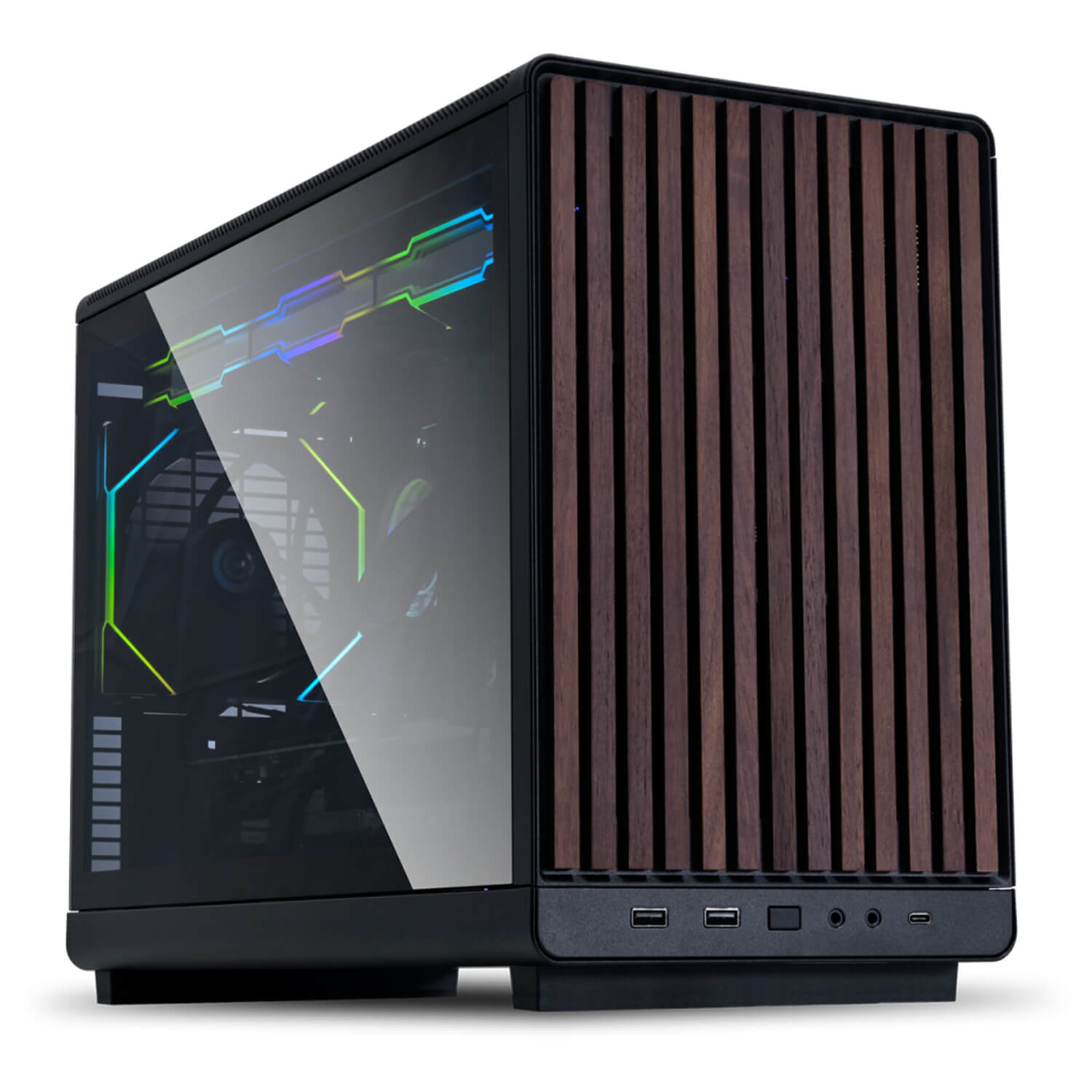 Lian-Li A3 Wood and Glass Edition Black PC Case — image 3