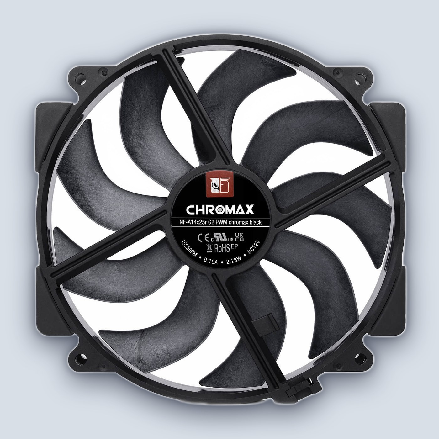 Noctua NF-A14x25r G2 PWM chromax.black 140mm Fan — image 3