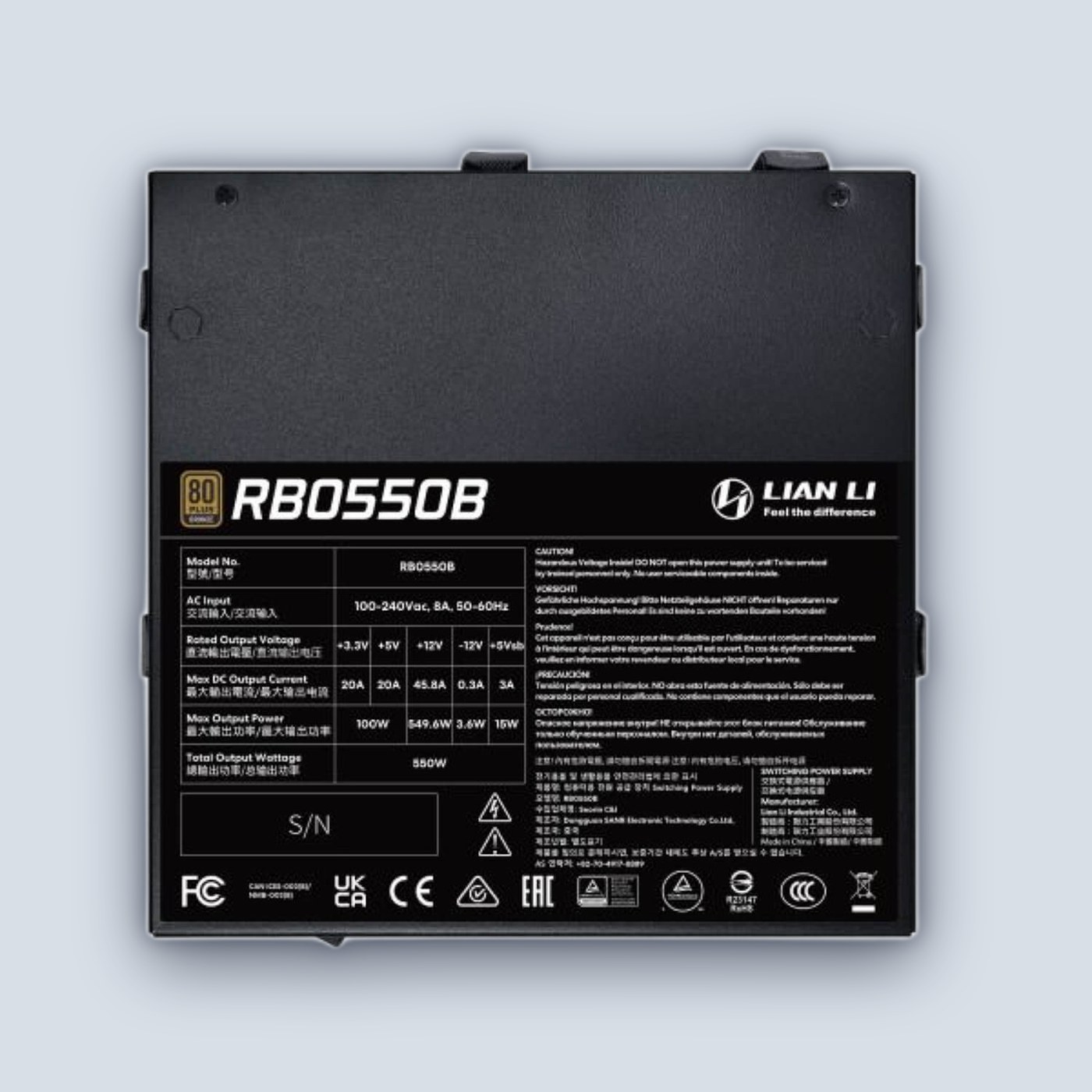 Lian-Li RB 550W 80+ Bronze PSU — image 4